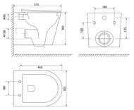Унитаз подвесной IDDIS Calipso 515х355х365 безободковый, с сиденьем, белый CALRDSEi25/CALRNSEi25