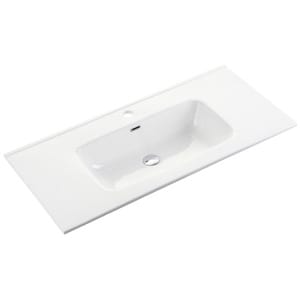 Раковина накладная Ceramicanova Element 910х465х180 перелив, отв. под смеситель, белый CN7002