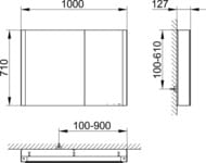 �������-���� Keuco Somaris 1000�710�115 ���������,2 ������,���������,��������,������ ���.14503372201