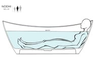 Ванна отдельностоящая Salini Noemi 1850х800х700 иск. камень, S-Sense, цвет: белый глянец 101811G