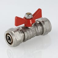 Кран шаровый 16х16мм VALTEC BASE под обжим, красная бабочка VT.343.N.1616