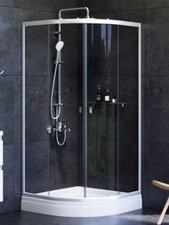Душевой уголок AM.PM X-Joy Twin Slide (90х90х185) профиль матовый хром/прозрачное W88G-205-090MT64