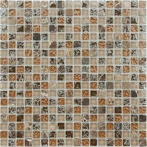 Мозаика стеклянная с камнем LeeDo Naturelle Klondike 15х15 (305х305x8) коричневый микс (шт.)