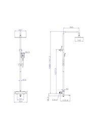 Душевая система CEZARES SLIDER-CVD-GM с настенным смесителем с изливом, оружейная сталь — изображение 8
