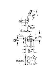 ��������� ��� �����/���� Grohe Cubeo ���������, �������������, � ������ �����, ���� 1018140000