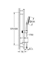 ������� ����� Grohe Rainshower SmartActive 130 Cube ������ 600��, ����� 3 ���� �����, ���� 26583000