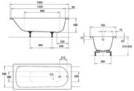 Ванна стальная Kaldewei EUROWA FORM PLUS (1500х700х390) прямоугольная 119612030001