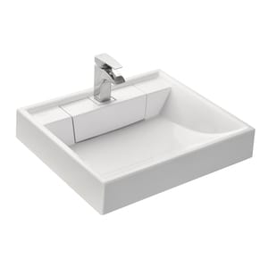 Раковина Aquaton Рейн 60 1A72103KRW010 600x500x138 для стиральной машины, литой мрамор, цвет: белый