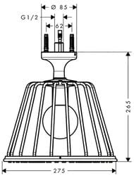 Верхний душ Axor LampShower Nendo 26032000 275мм потолочное подсоединение, 1jet, хром — изображение 6