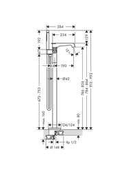 ��������� Axor Citterio E 36416140 ��� �����, ���������, ����� 190 ��, �������������, ������� ������