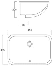 Раковина встраиваемая ArtCeram Nettuno 565х385х200, без отв. под смес.,белая NTL0010100