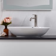 Раковина накладная BelBagno (550х450х130) овальная, с отверстием под смеситель, белая BB1370