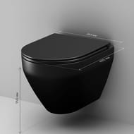 Унитаз подвесной Am.Pm Spirit V2.0 FlashClean с сиденьем микролифт, черный мат.  C701700MBSC