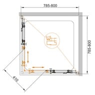 Душевой уголок CEZARES ECO (785-800х785-800х1900) A-2-80-P-Cr стекло матовое, профиль хром