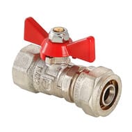 Кран шаровый 16х1/2''В VALTEC BASE под обжим, красная бабочка VT.342.N.1604