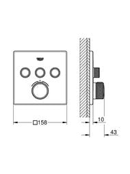 ��������� Grohe Grohtherm SmartControl 29126000 ���������, 3 ������, ������� �����, ����