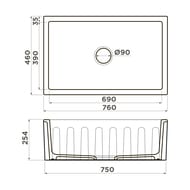 ����� Omoikiri MIKURA 76-WH 760�460�254��,������������,��/��� ����������,����� 4997074