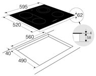 Электрическая варочная панель ASKO HCL634G (595х54х520) 4 зоны нагрева (2 объединяемых), черная