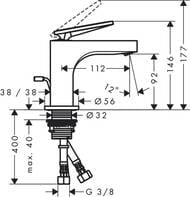 ��������� Axor Citterio 39022000 ��� ����������� �������������, ����� 112 ��, ����