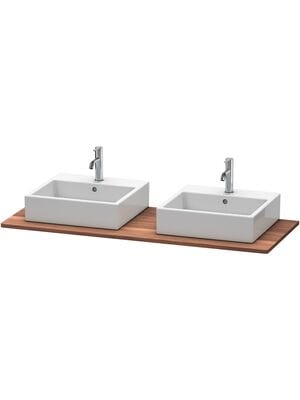 Столешница Duravit XSquare 1400х550х20 2 выреза, массив дерева, американский орех XS064GB7777
