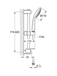 Душевой набор Grohe Euphoria 110 Massage 27226001 (Штанга, шланг, лейка, полочка) — изображение 4