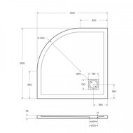     BELBAGNO TRAY-MR-UNO-R-90-550-35-W-CR  , 