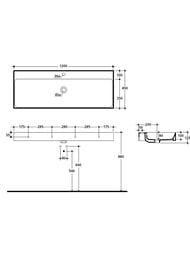 Раковина Kerasan Cento 353401*1 1200х450мм, с отверстием под смеситель, белая