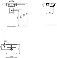 Умывальник Ideal Standard Lux CONNECT AIR CUBE (400х350х150) матовый черный E0307V3