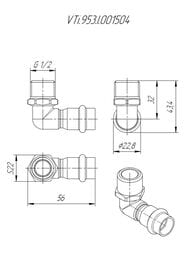 ����� �������� VALTEC 15�1/2"�, 90� ����. �����, VTi.953.I.001504