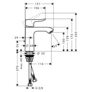 Смеситель Hansgrohe Metris 31121000 CoolStart для умывальника с донным клапаном, хром