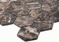 Мозаика Starmosaic Wild Stone HEXAGON DARK EMPERADOR POLISHED 63x63 (260х282х8) коричневая (шт.)