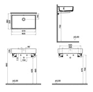 Раковина подвесная Vitra ArchiPlan 7404B003-0012 600х380х120, перелив,антибактер. покрытие,белый
