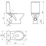 Унитаз Cersanit JUST (642х353х795) косой выпуск, сиденье с микролифтом KO-JUS031-3/6-PL/64073