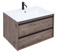Тумба под умывальник Aquanet Lino 80 790х533х495 подвесная, 2 ящика, цвет: дуб веллингтон 253912
