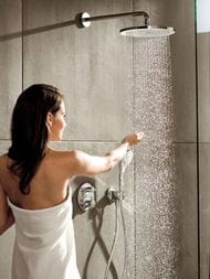 Смеситель Hansgrohe Ecostat S 15758000 термостат, с запорным/перекл вентилем, внеш.часть, хром — изображение 2