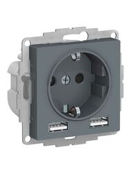 ������� Systeme Electric ATLASDESIGN 16� c 2USB A+A, 5�/2,4�, 2�5�/1,2�, ��������, ������� ATN000730