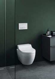 Унитаз-биде GEBERIT AquaClean TumaComfort подвесной, панель белое стекло 146.294.SI.1
