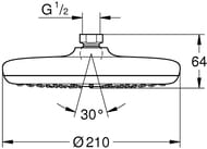������� ��� Grohe Tempesta 26409000 ����, 210��, 1 ����� �����, 6.8 �/���, ����