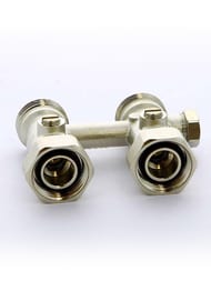 Tiemme Узел радиаторный 3/4"-3/4"НВ ЕК со встроенными кранами, с байпасом 3390007 (3391N0505BY)