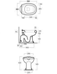 Унитаз приставной Simas ARCADE (550x365x420) верт. выпуск белый AR 801