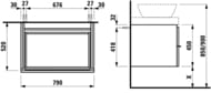 ����� ��� ���������� Laufen CASE 4.0522.4.075.463.1 (790�520�450) 2 �����, ����� �������