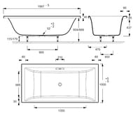 ����� ��������� Jacob Delafon Evok 200x100 (� �������) ����� E60342-00
