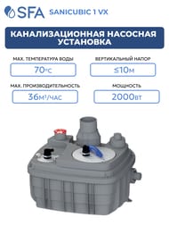 Канализационная насосная установка SFA SANICUBIC 1 VX для общественного пользования