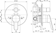 Набор 7в1 Ideal Standard ESLA Встраиваемая душевая система + смеситель для умывальника BD003AA