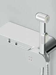Гигиенический набор AM.PM Like F0202600 шаттаф со смесителем, полка, крючок и держатель бумаги