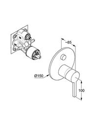 Смеситель встраиваемый для ванны и душа KLUDI NOVA FONTE сталь оружейная 20759N215 — изображение 2