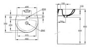 Рукомойник Jacob Delafon ODEON/PATIO с отверстием под смеситель (450х350) E4152-00 белое