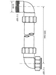 �������� �������� McAlpine �� ����� � ����� �������� 90�, ����/����� 1 1/2", ����� 320 �� HC13L
