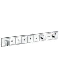 Смеситель для душа Hansgrohe RainSelect встраиваемый, термостат, с 5 кнопками, хром/белый 15358400 — миниатюра 1