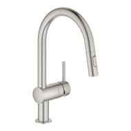 Смеситель Grohe Minta 32321DC2 для кухни однорычажный, выдвижная лейка, поворотный излив, сталь